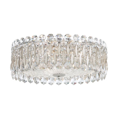 Schonbek Sarella 3 Light 16" Wide Flush Mount Drum Ceiling Fixture with Heritage Crystals