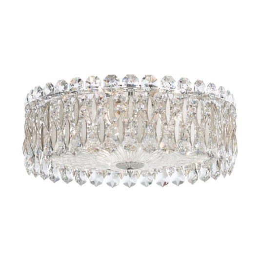 Schonbek Sarella 3 Light 16" Wide Flush Mount Drum Ceiling Fixture with Heritage Crystals