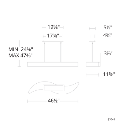 Schonbek Soleil 47" Wide LED Crystal Linear Chandelier