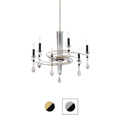 Schonbek Tempest 6 Light 28" Wide Crystal Candle Style Chandelier