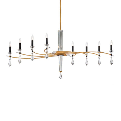 Schonbek Tempest 8 Light 61" Wide Crystal Candle Style Chandelier