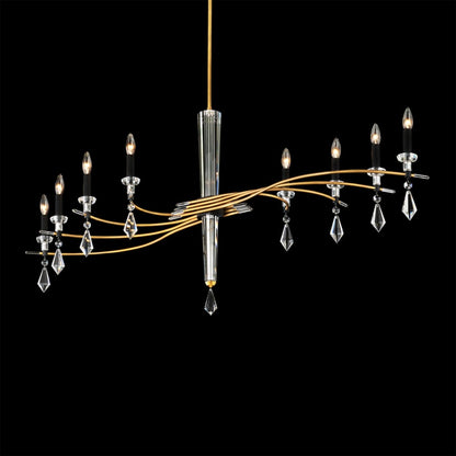 Schonbek Tempest 8 Light 61" Wide Crystal Candle Style Chandelier