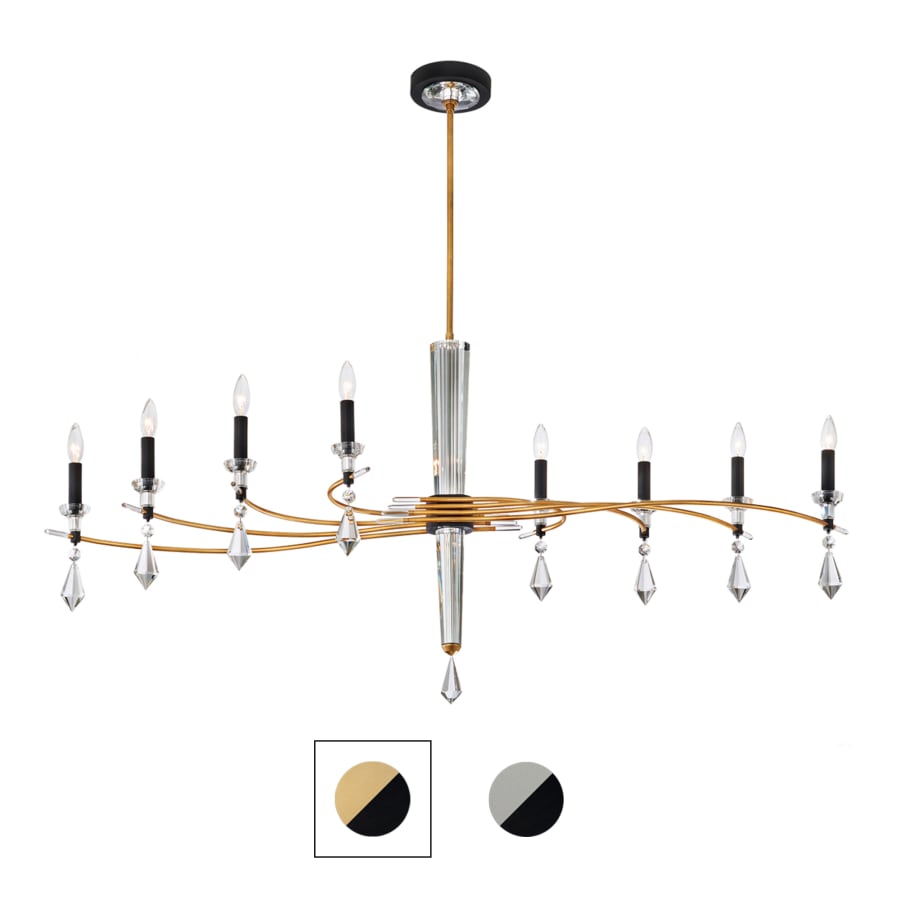 Schonbek Tempest 8 Light 61" Wide Crystal Candle Style Chandelier