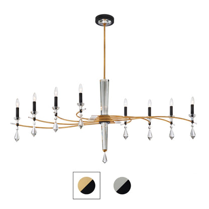Schonbek Tempest 8 Light 61" Wide Crystal Candle Style Chandelier