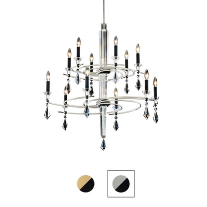 Schonbek Tempest 12 Light 36" Wide Crystal Candle Style Chandelier
