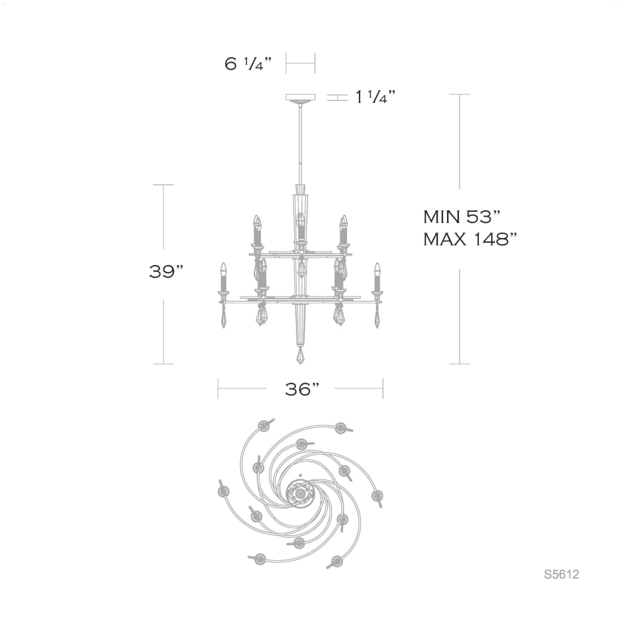 Schonbek Tempest 12 Light 36" Wide Crystal Candle Style Chandelier