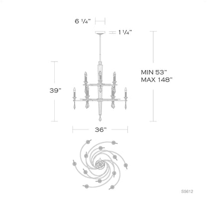 Schonbek Tempest 12 Light 36" Wide Crystal Candle Style Chandelier