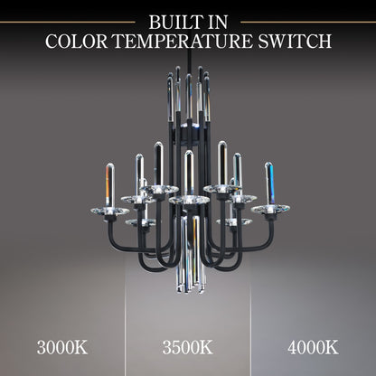 Schonbek Calliope 12 Light 24" Wide LED Crystal Candle Style Chandelier