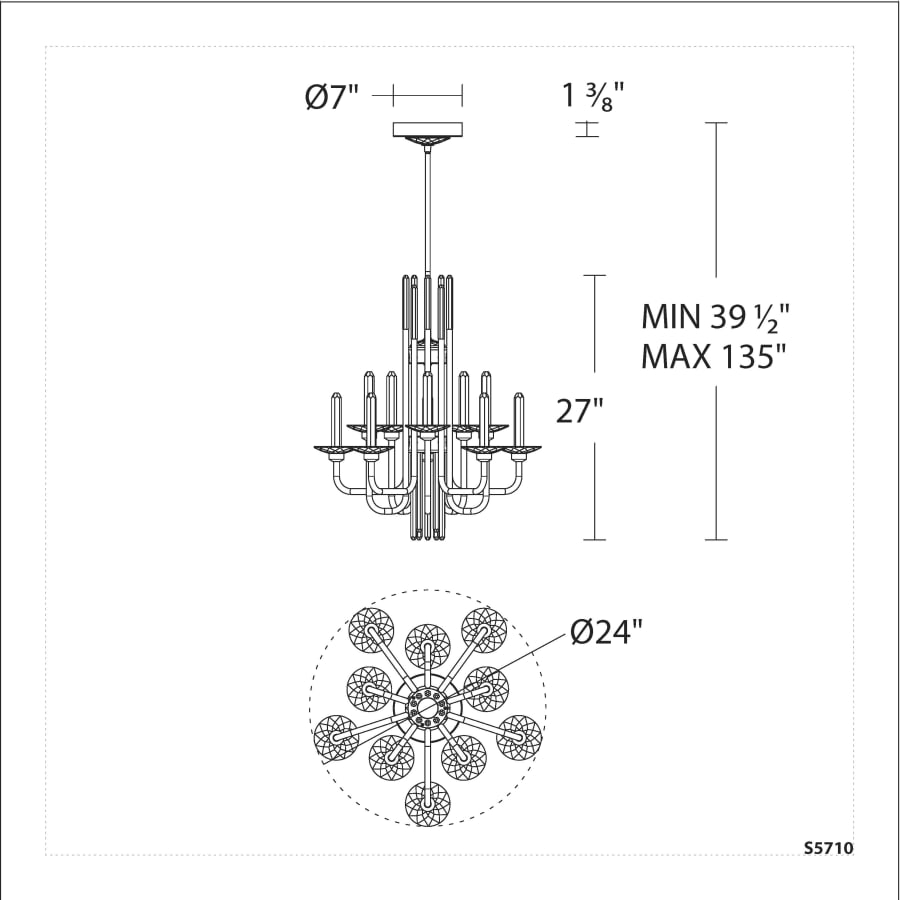 Schonbek Calliope 12 Light 24" Wide LED Crystal Candle Style Chandelier
