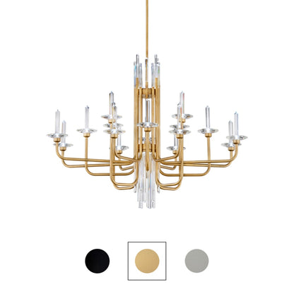 Schonbek Calliope 16 Light 42" Wide LED Crystal Candle Style Chandelier