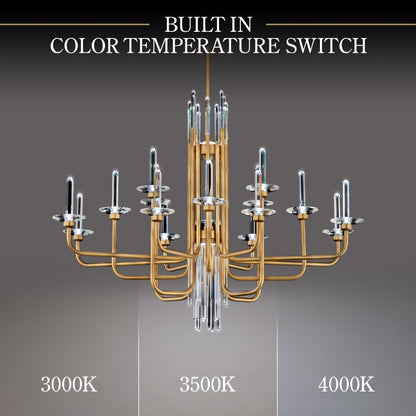 Schonbek Calliope 16 Light 42" Wide LED Crystal Candle Style Chandelier