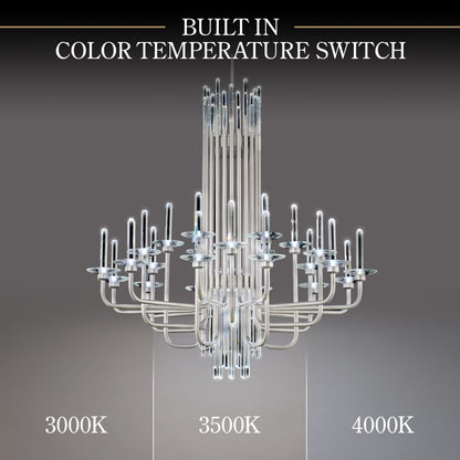Schonbek Calliope 24 Light 40" Wide LED Crystal Candle Style Chandelier