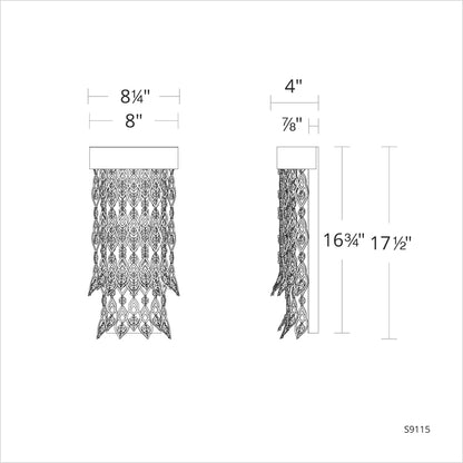 Schonbek Pavona 18" Tall LED Wall Sconce