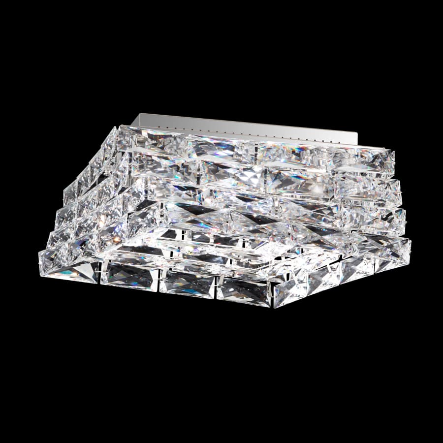 Schonbek Glissando 16" Wide LED Flush Mount Square Ceiling Fixture with Swarovski Crystals