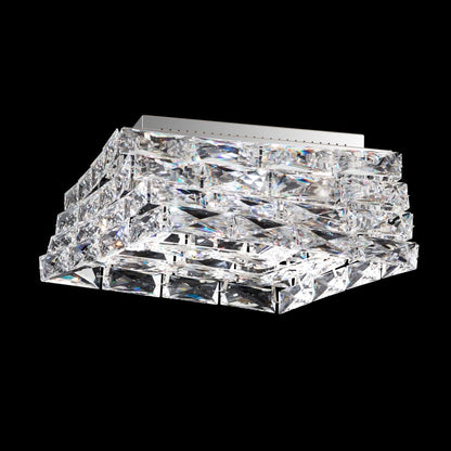 Schonbek Glissando 16" Wide LED Flush Mount Square Ceiling Fixture with Swarovski Crystals