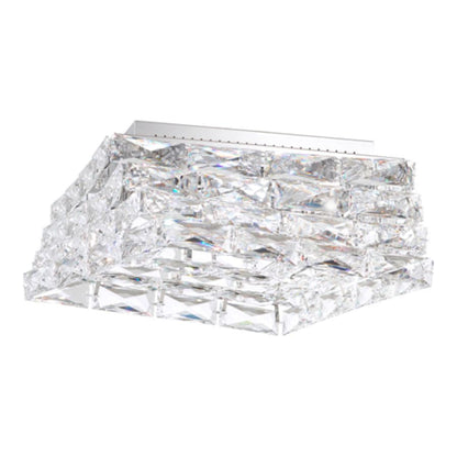 Schonbek Glissando 16" Wide LED Flush Mount Square Ceiling Fixture with Swarovski Crystals