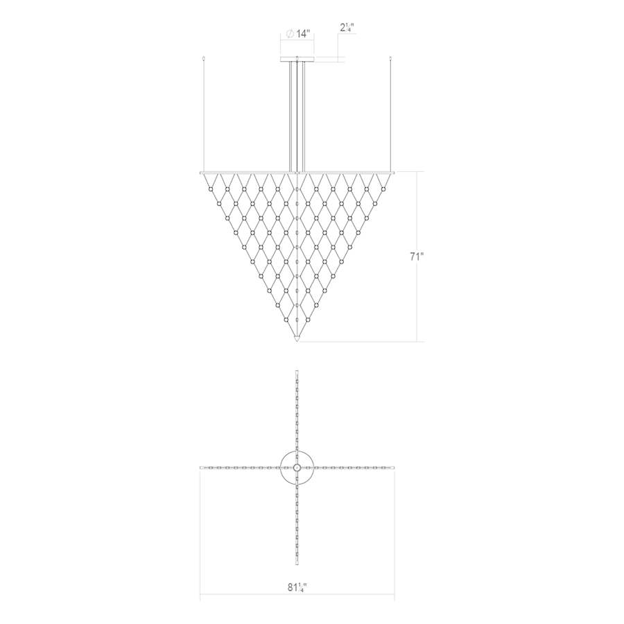 Sonneman Constellation Galaxy Matrix 2 Light 58" Wide LED Suspension Multi Light Pendant