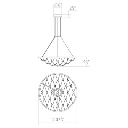 Sonneman Constellation Galaxy Matrix 38" Wide LED Suspension Multi Light Pendant