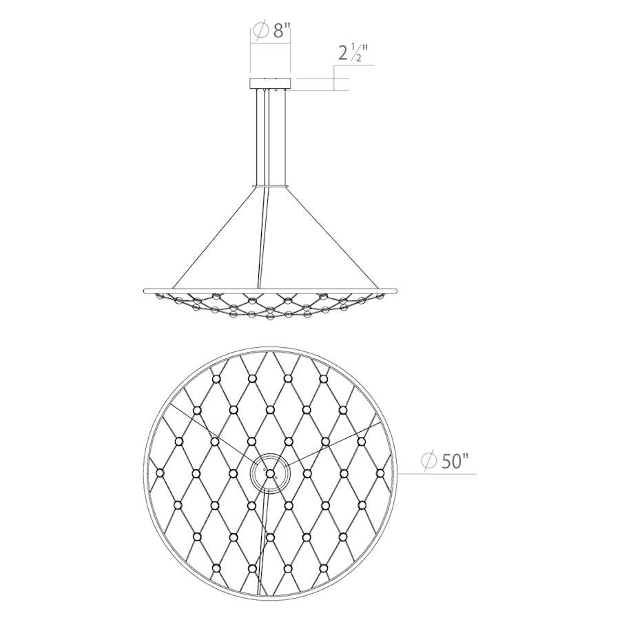 Sonneman Constellation Galaxy Matrix 49" Wide LED Suspension Multi Light Pendant