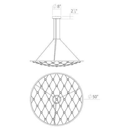 Sonneman Constellation Galaxy Matrix 49" Wide LED Suspension Multi Light Pendant