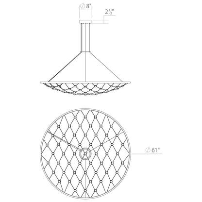 Sonneman Constellation Galaxy Matrix 61" Wide LED Suspension Multi Light Pendant