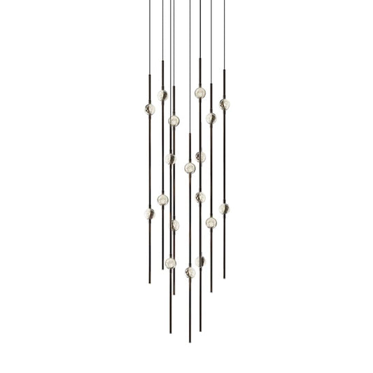 Sonneman Constellation 12" Wide LED Multi Light Pendant with Clear Faceted Acrylic Shades and 240" Cable - 2200K