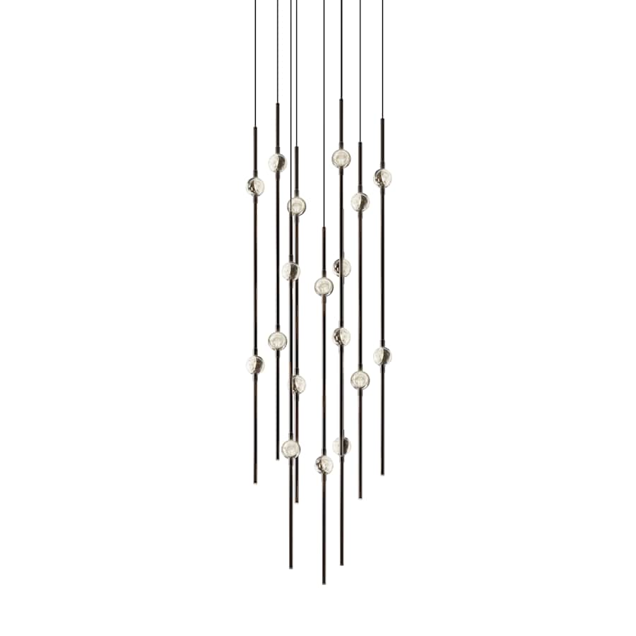 Sonneman Constellation 12" Wide LED Multi Light Pendant with Clear Faceted Acrylic Shades and 240" Cable - 2700K