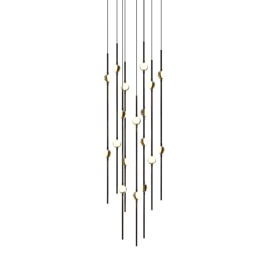 Sonneman Constellation 12" Wide LED Multi Light Pendant with White Optical Acrylic Shades and 120" Cable - 2700K
