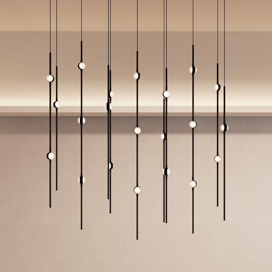 Sonneman Constellation 12" Wide LED Multi Light Pendant with White Optical Acrylic Shades and 240" Cable - 2200K