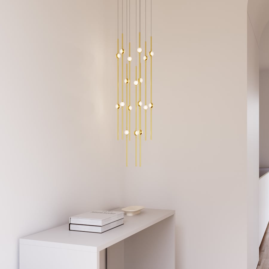 Sonneman Constellation 12" Wide LED Multi Light Pendant with White Optical Acrylic Shades and 120" Cable - 2700K