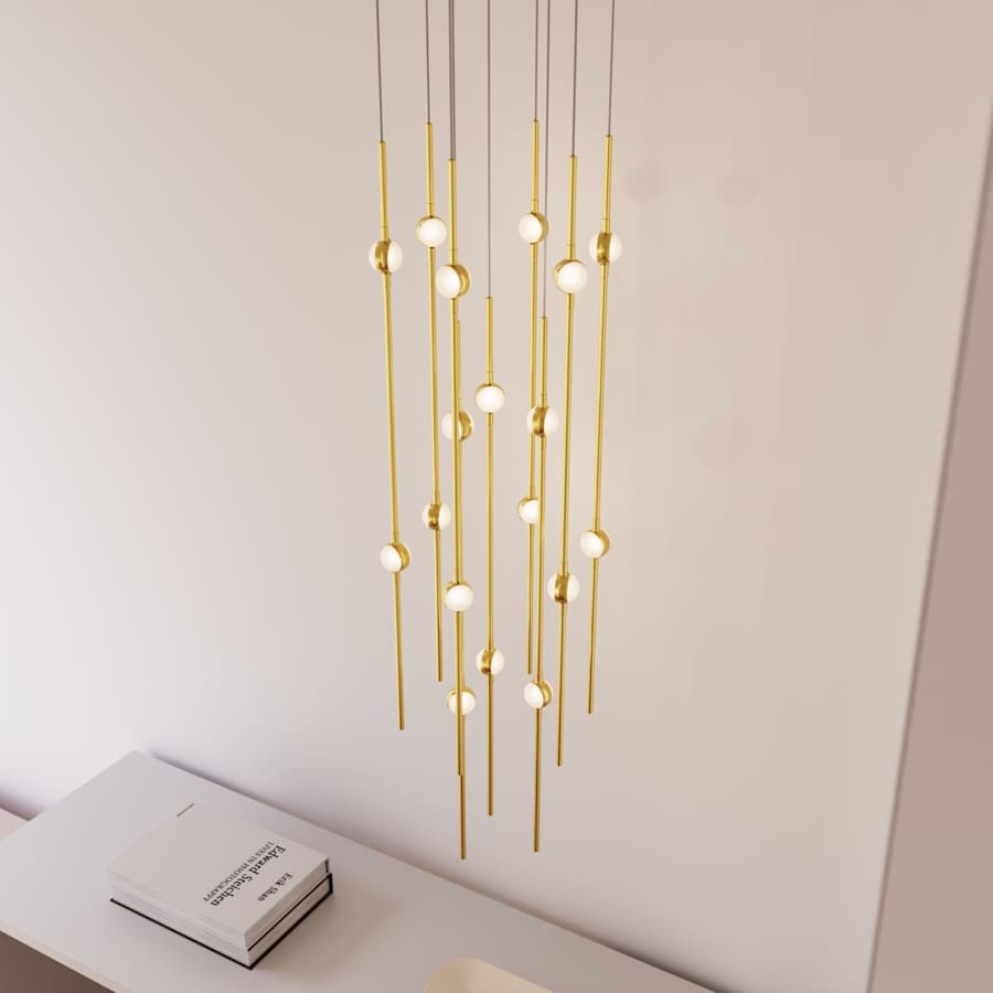 Sonneman Constellation 12" Wide LED Multi Light Pendant with White Optical Acrylic Shades and 240" Cable - 2700K