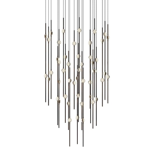 Sonneman Constellation 25" Wide LED Multi Light Pendant with Clear Faceted Acrylic Shades and 120" Cable - 3000K