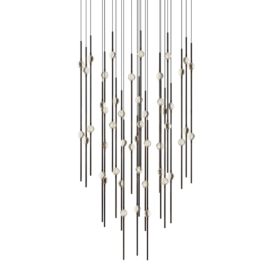 Sonneman Constellation 25" Wide LED Multi Light Pendant with Clear Faceted Acrylic Shades and 120" Cable - 2700K