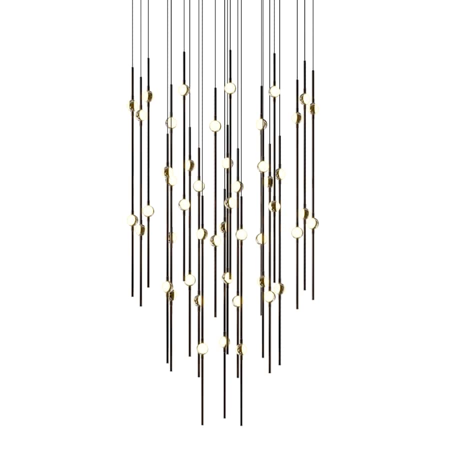 Sonneman Constellation 25" Wide LED Multi Light Pendant with White Optical Acrylic Shades and 120" Cable - 2200K