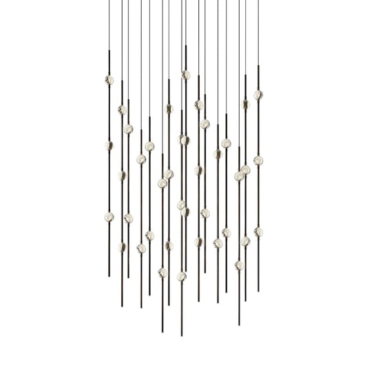 Sonneman Constellation 22" Wide LED Multi Light Pendant with Clear Faceted Acrylic Shades and 120" Cable - 3000K