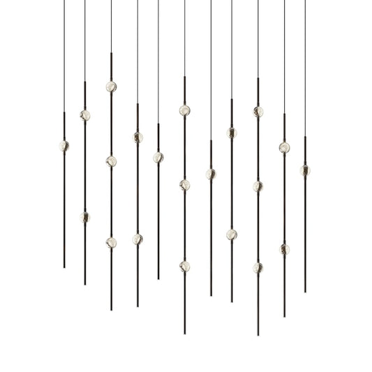 Sonneman Constellation 36" Wide LED Linear Pendant with Clear Faceted Acrylic Shades and 120" Cable - 3000K