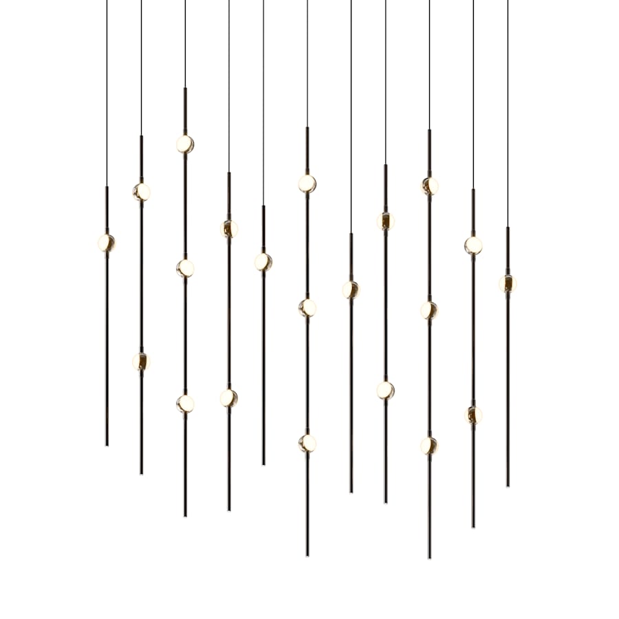 Sonneman Constellation 36" Wide LED Linear Pendant with White Optical Acrylic Shades and 120" Cable - 2200K