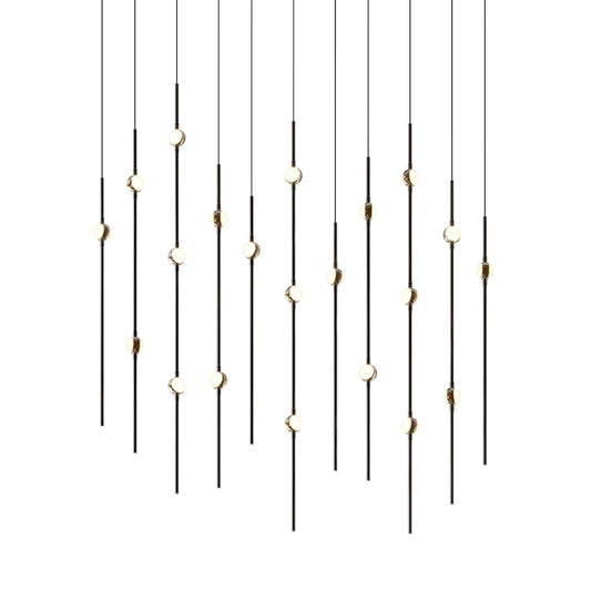 Sonneman Constellation 36" Wide LED Linear Pendant with White Optical Acrylic Shades and 240" Cable - 2200K