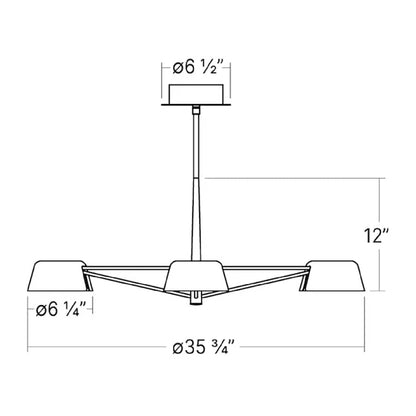 Sonneman Ray 36" Wide LED Round Chandelier