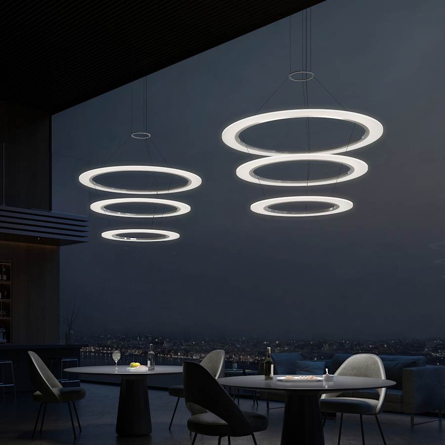 Sonneman Arctic Rings 3 Light 37" Wide LED Ring Chandelier
