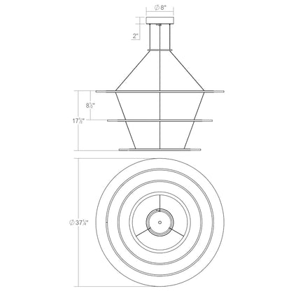 Sonneman Arctic Rings 3 Light 37" Wide LED Ring Chandelier