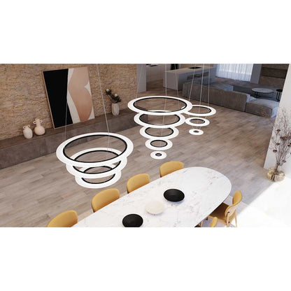 Sonneman Arctic Rings 3 Light 37" Wide LED Ring Chandelier