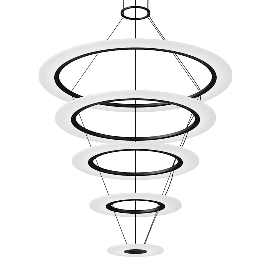 Sonneman Arctic Rings 5 Light 37" Wide LED Ring Chandelier