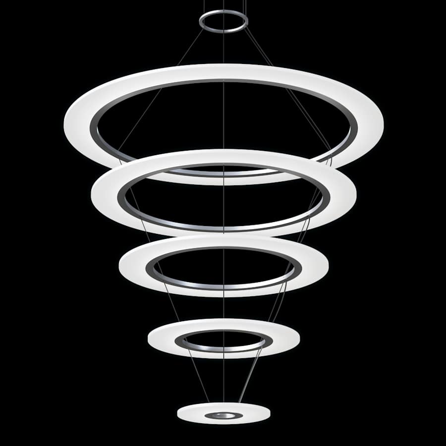 Sonneman Arctic Rings 5 Light 37" Wide LED Ring Chandelier
