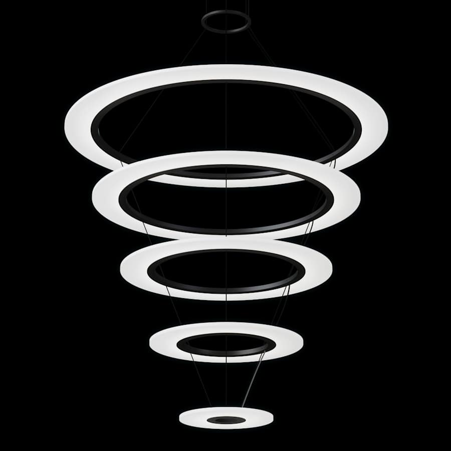 Sonneman Arctic Rings 5 Light 37" Wide LED Ring Chandelier