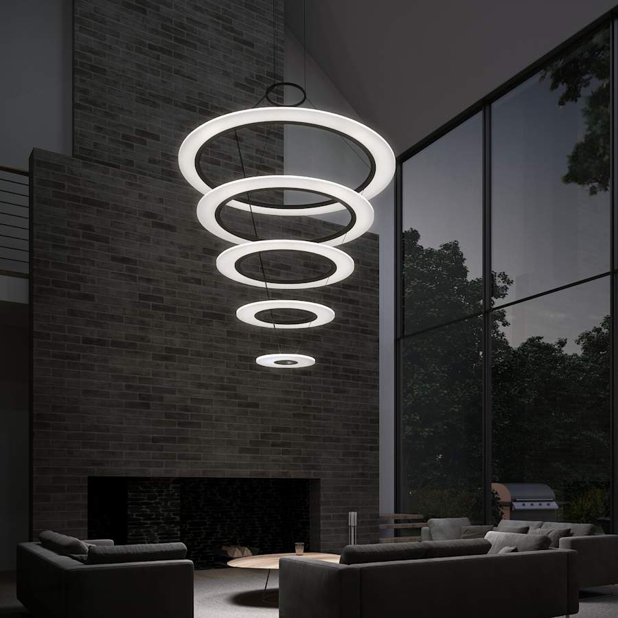 Sonneman Arctic Rings 5 Light 37" Wide LED Ring Chandelier