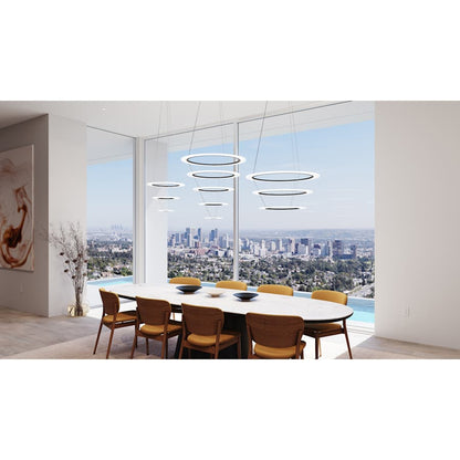 Sonneman Arctic Rings 5 Light 37" Wide LED Ring Chandelier