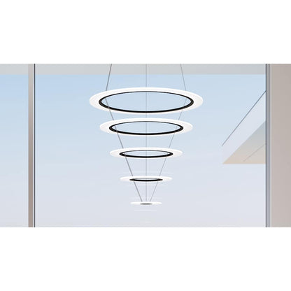 Sonneman Arctic Rings 5 Light 37" Wide LED Ring Chandelier