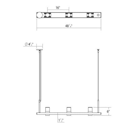 Sonneman Intervals 49" Wide Pillar Candle Linear Chandelier