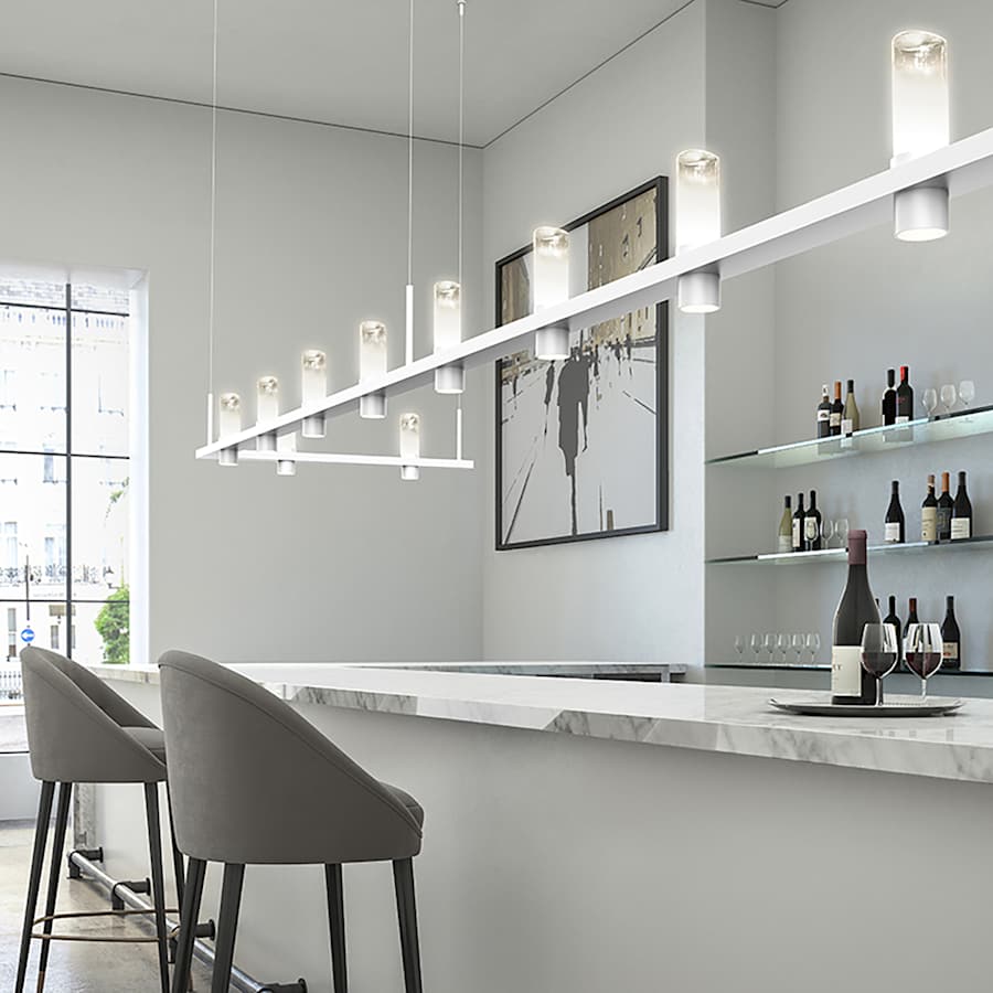 Sonneman Intervals 49" Wide Pillar Candle Linear Chandelier